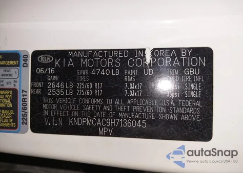 2017 Kia Sportage Lx from USA, damaged, VIN KNDPMCAC9H7136045